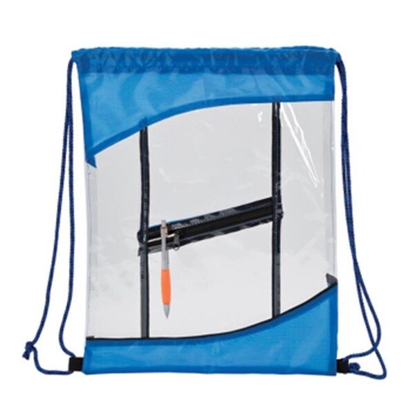 Sea Foam Company Buy Smart Depot G2434 Blue The Clarity Clear Drawstring Bag - Blue G2434 Blue - main